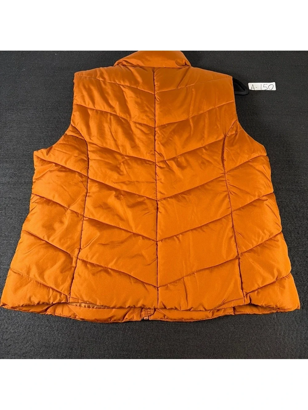 Cole Haan Women L Burnt Orange Puffer Vest Quilted Full Zip Lightweight